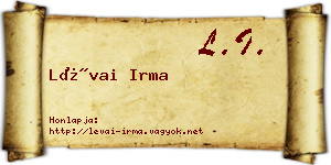 Lévai Irma névjegykártya